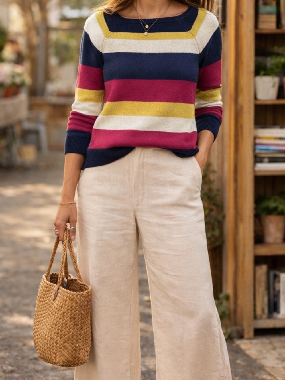 Chaps by Ralph Lauren Women’s Striped Boatneck Sweater Size Large NWOT